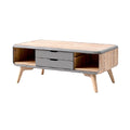 **Stolik kawowy z szufladami, drewniany, nowoczesny design**